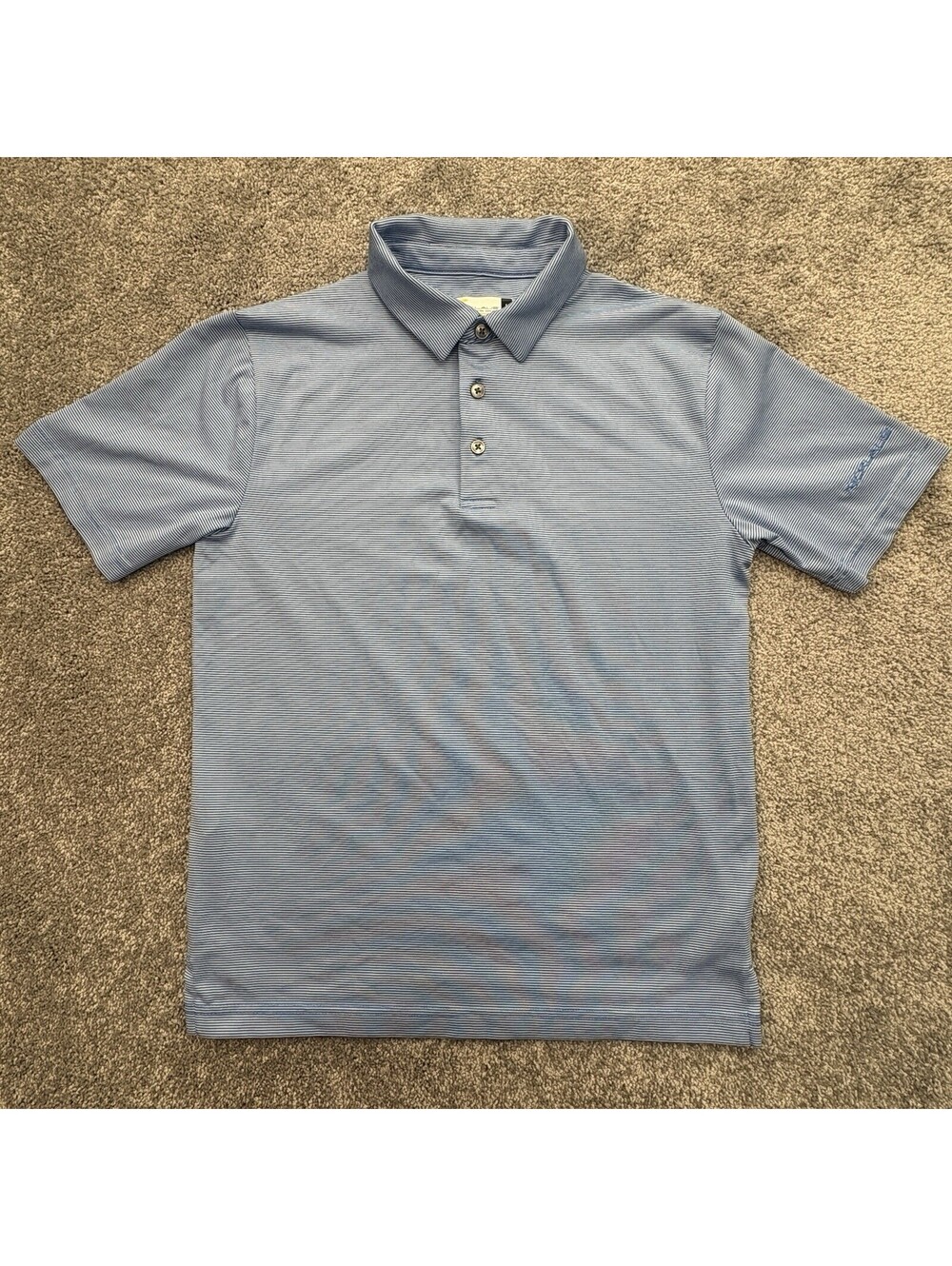 Nicklaus Boys Mens Striped Golf Polo Shirt Ecochoice Size L 14-16 Short Sleeve